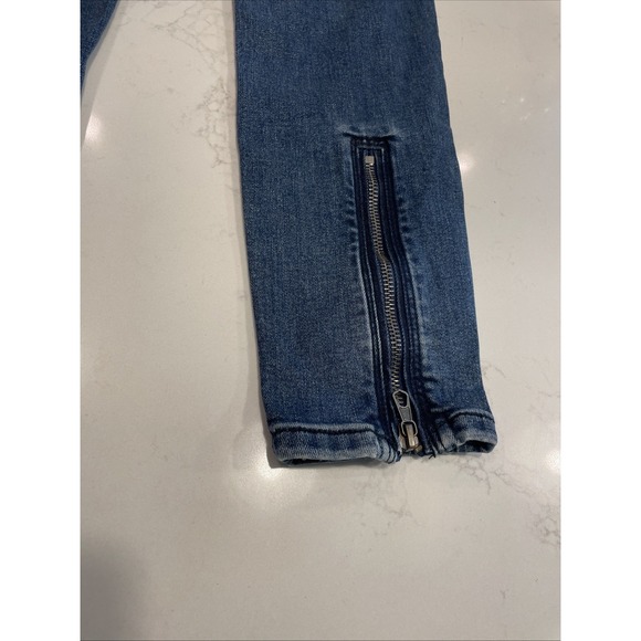 Free People We The Free Moto Jet Zip Skinny Baltic Crop Ankle Jeans Size 28 - Picture 6 of 9